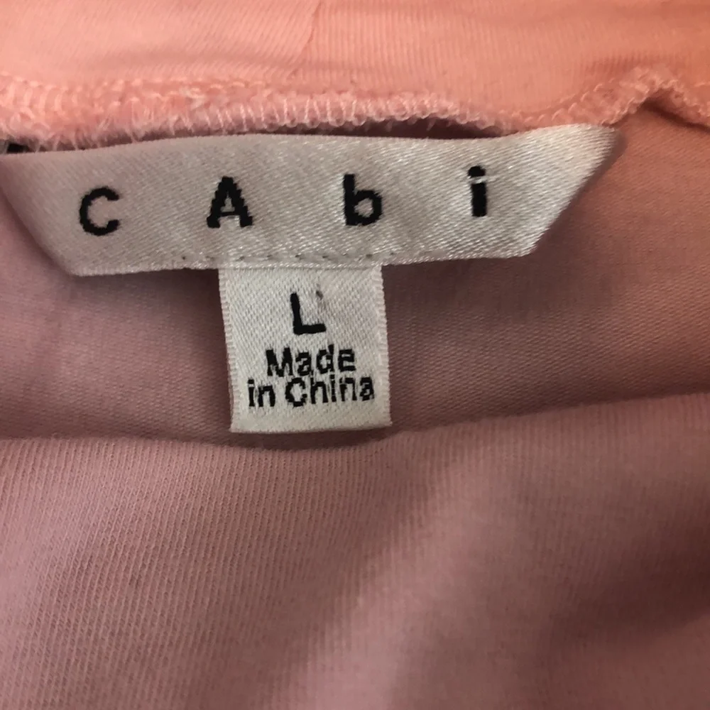 CAbi Pink Hanky Ruched Turtleneck Top Large